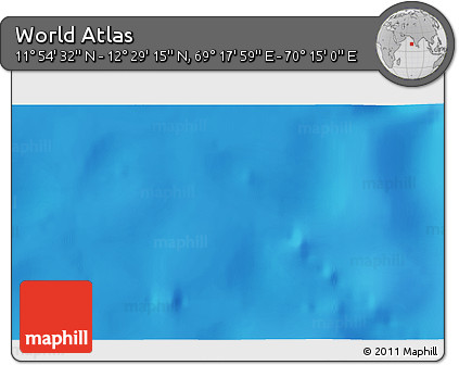Physical 3D Map of the Area around 12° 11' 54" N, 69° 46' 30" E