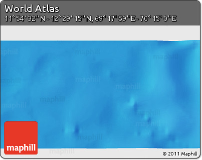 Physical 3D Map of the Area around 12° 11' 54" N, 69° 46' 30" E
