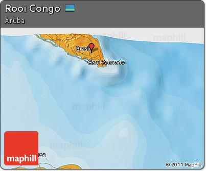 Political 3D Map of Rooi Congo