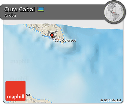 Shaded Relief 3D Map of Cura Cabai
