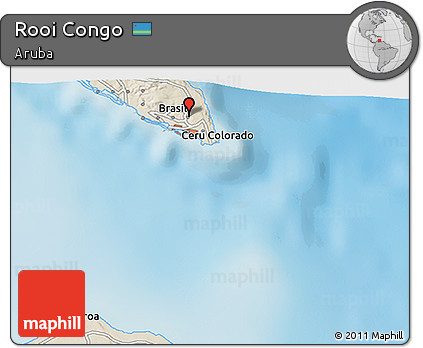 Shaded Relief 3D Map of Rooi Congo