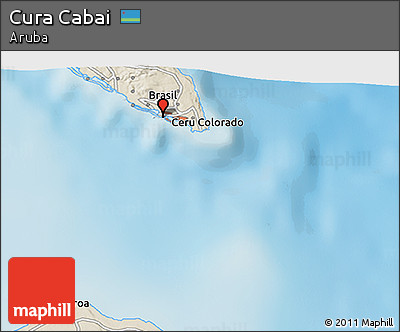 Shaded Relief 3D Map of Cura Cabai