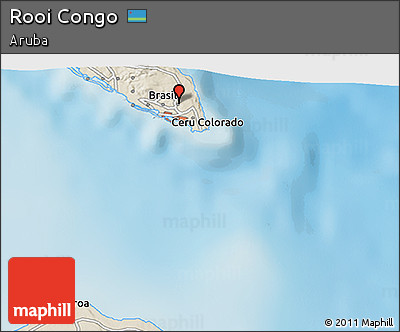 Shaded Relief 3D Map of Rooi Congo
