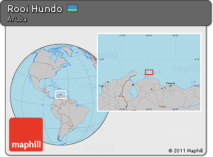Gray Location Map of Rooi Hundo