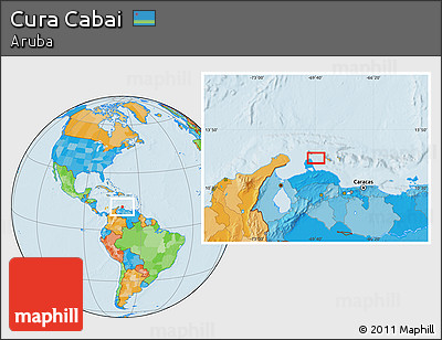 Political Location Map of Cura Cabai