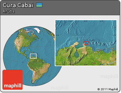 Satellite Location Map of Cura Cabai