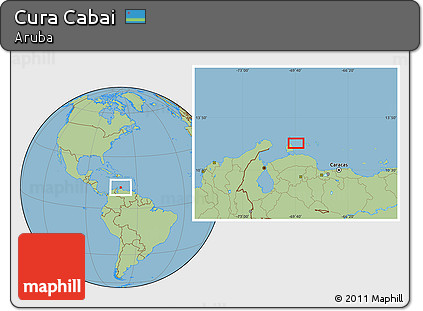 Savanna Style Location Map of Cura Cabai