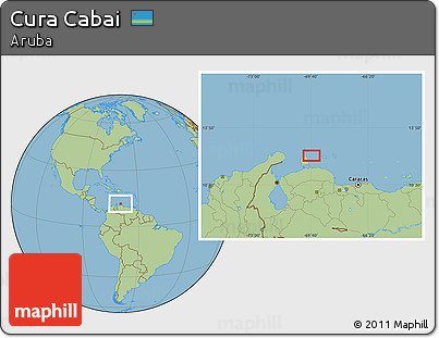 Savanna Style Location Map of Cura Cabai