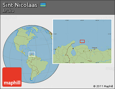Savanna Style Location Map of Sint Nicolaas