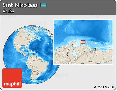 Shaded Relief Location Map of Sint Nicolaas