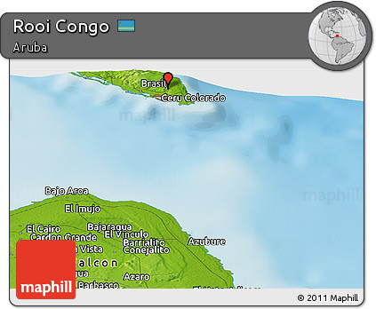 Physical Panoramic Map of Rooi Congo