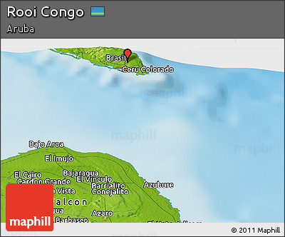 Physical Panoramic Map of Rooi Congo