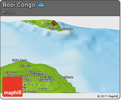 Physical Panoramic Map of Rooi Congo
