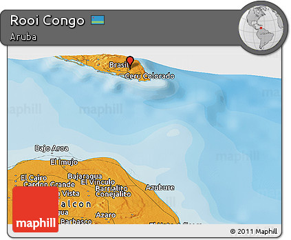 Political Panoramic Map of Rooi Congo