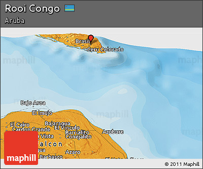 Political Panoramic Map of Rooi Congo