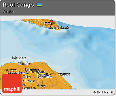 Political Panoramic Map of Rooi Congo