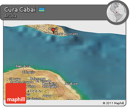 Satellite Panoramic Map of Cura Cabai