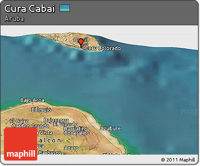 Satellite Panoramic Map of Cura Cabai