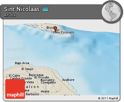 Shaded Relief Panoramic Map of Sint Nicolaas