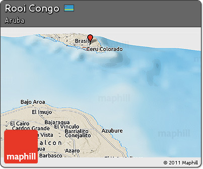 Shaded Relief Panoramic Map of Rooi Congo