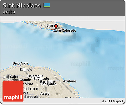 Shaded Relief Panoramic Map of Sint Nicolaas