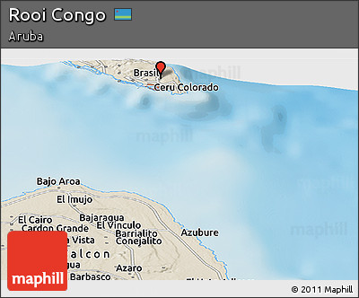 Shaded Relief Panoramic Map of Rooi Congo