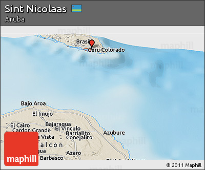 Shaded Relief Panoramic Map of Sint Nicolaas