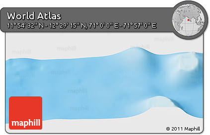 Physical Panoramic Map of the Area around 12° 11' 54" N, 71° 28' 29" E