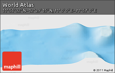 Physical Panoramic Map of the Area around 12° 11' 54" N, 71° 28' 29" E