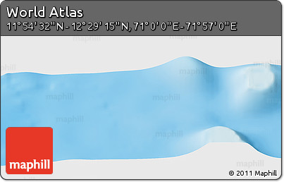 Physical Panoramic Map of the Area around 12° 11' 54" N, 71° 28' 29" E