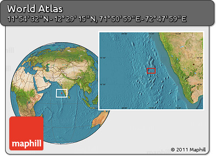 Satellite Location Map of the Area around 12° 11' 54" N, 72° 19' 29" E