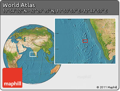 Satellite Location Map of the Area around 12° 11' 54" N, 72° 19' 29" E