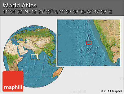 Satellite Location Map of the Area around 12° 11' 54" N, 72° 19' 29" E
