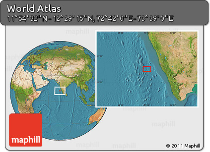 Satellite Location Map of the Area around 12° 11' 54" N, 73° 10' 30" E