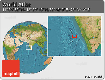 Satellite Location Map of the Area around 12° 11' 54" N, 73° 10' 30" E