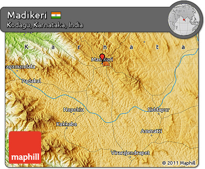 Physical Map of Madikeri