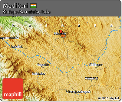 Physical Map of Madikeri