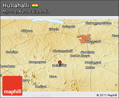 Physical Panoramic Map of Hullahalli