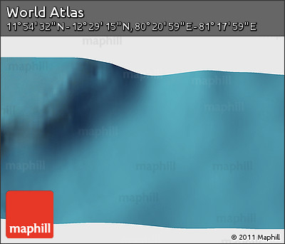 Satellite 3D Map of the Area around 12° 11' 54" N, 80° 49' 29" E