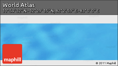 Physical Panoramic Map of the Area around 12° 11' 54" N, 82° 31' 30" E