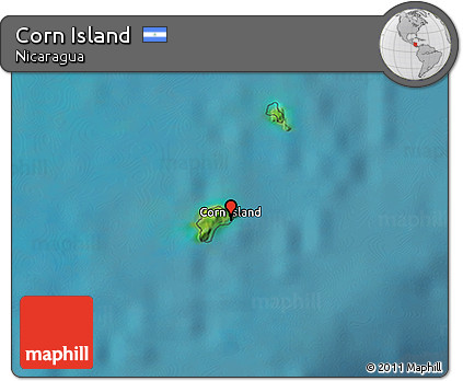 Satellite 3D Map of Corn Island