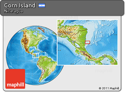 Physical Location Map of Corn Island
