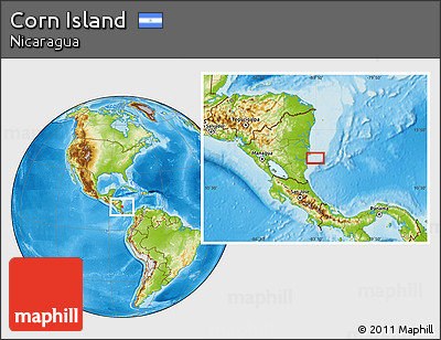 Physical Location Map of Corn Island