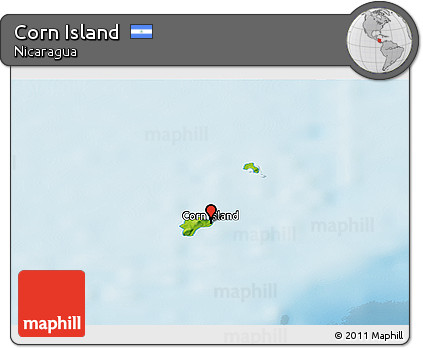 Physical Panoramic Map of Corn Island