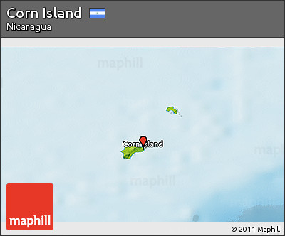 Physical Panoramic Map of Corn Island