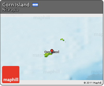 Physical Panoramic Map of Corn Island