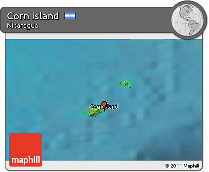 Satellite Panoramic Map of Corn Island