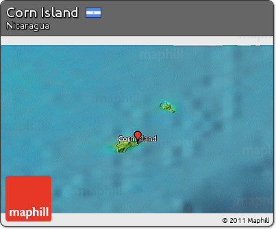 Satellite Panoramic Map of Corn Island