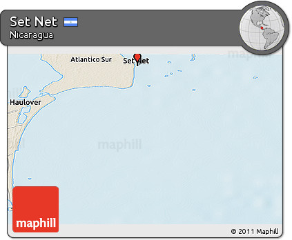 Shaded Relief Panoramic Map of Set Net