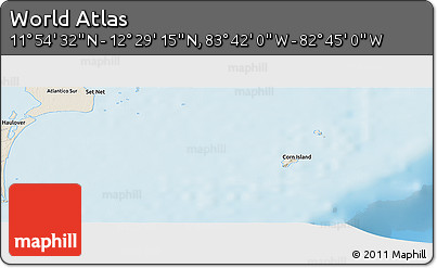 Shaded Relief Panoramic Map of the Area around 12° 11' 54" N, 83° 13' 29" W